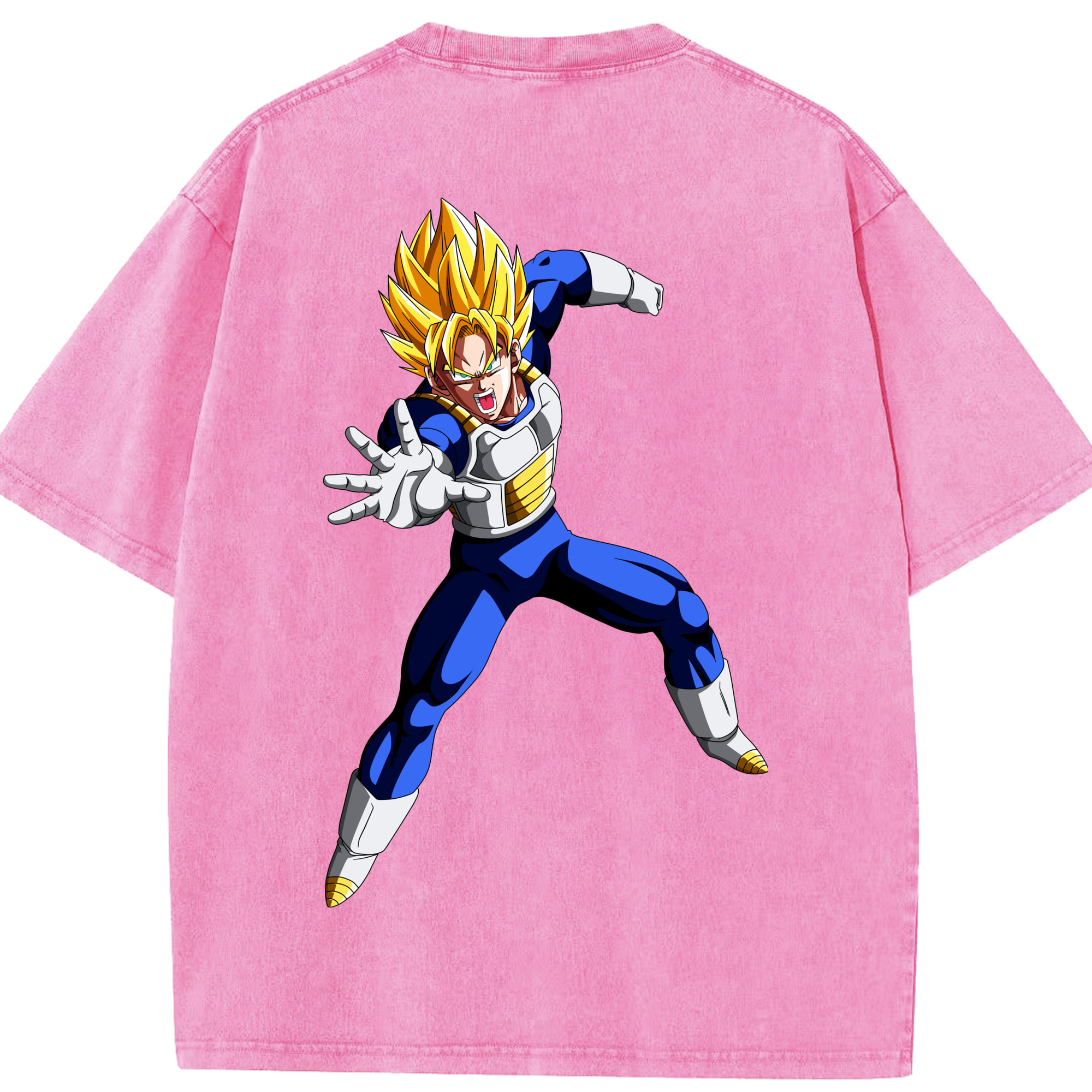 （画像用） ドラゴンボール ベジータ四世（Bejīta Yonsei）DRAGON BALL Vegeta IV 綿100% ヴィンテージ風 半袖Tシャツ（背面プリント）